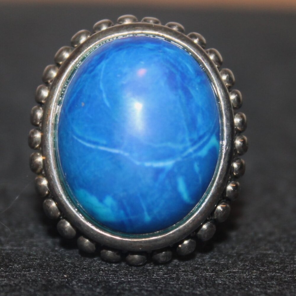 Bold Mexico Sterling Silver Lapis Lazuli Ring 19 grams